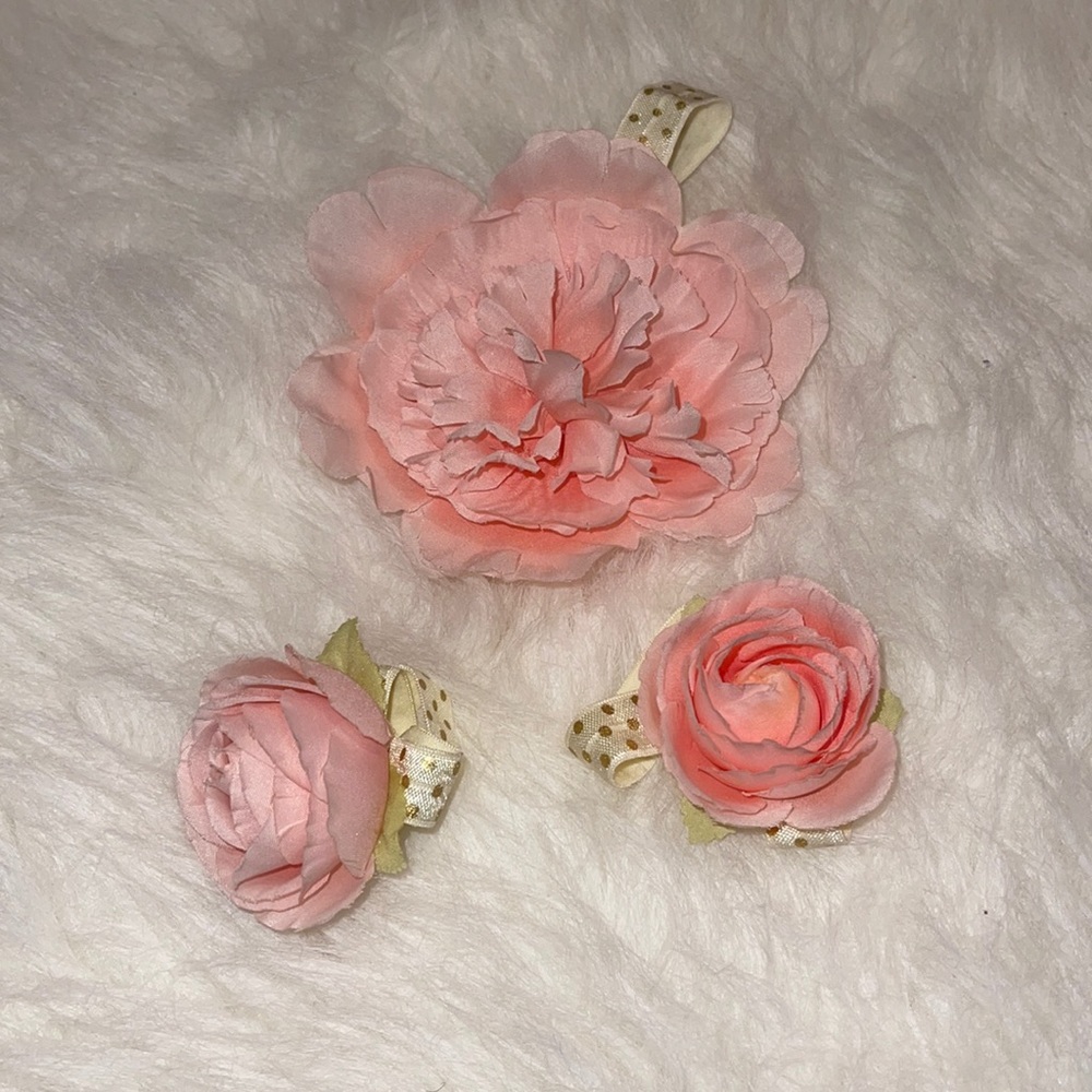 Toby Pink and Gold Head band and foot and set…